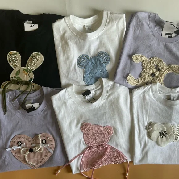 Oversized Blue Teddy Bear Rhinestone White Tee - Picture 6 of 6